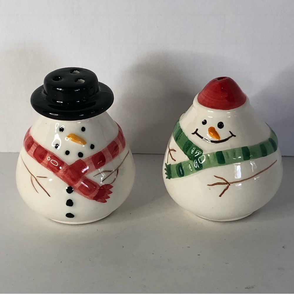 Christmas Snowmen Ceramic Salt and Pepper Shakers
